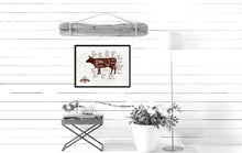 Load image into Gallery viewer, Beef Meat Cow Cuts Butchers Chart Canvas Print Picture Frame Home Decor Wall Art Gifts