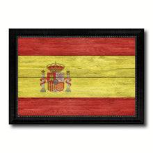 Load image into Gallery viewer, Spain Country Flag Texture Canvas Print with Black Picture Frame Home Decor Wall Art Decoration Collection Gift Ideas