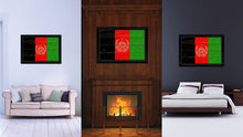 Load image into Gallery viewer, Afghanistan Country Flag Vintage Canvas Print with Black Picture Frame Home Decor Gifts Wall Art Decoration Artwork