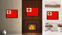 Load image into Gallery viewer, Tonga Country Flag Vintage Canvas Print with Brown Picture Frame Home Decor Gifts Wall Art Decoration Artwork