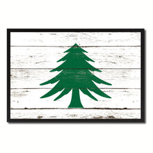 Load image into Gallery viewer, Naval & Maritime City Massachusetts State Flag Vintage Canvas Print with Black Picture Frame Home Decor Wall Art Collectible Decoration Artwork Gifts