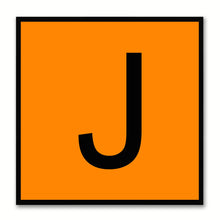 Load image into Gallery viewer, Alphabet J Orange Canvas Print Black Frame Kids Bedroom Wall Décor Home Art