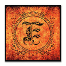 Load image into Gallery viewer, Alphabet E Orange Canvas Print Black Frame Kids Bedroom Wall Décor Home Art
