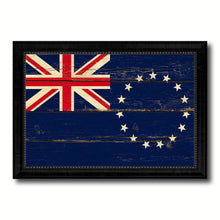 Load image into Gallery viewer, Cook Islands Country Flag Vintage Canvas Print with Black Picture Frame Home Decor Gifts Wall Art Decoration Artwork