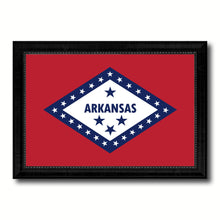 Load image into Gallery viewer, Arkansas State Flag Canvas Print with Custom Black Picture Frame Home Decor Wall Art Decoration Gifts