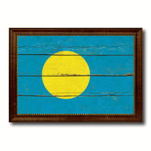 Load image into Gallery viewer, Palau Country Flag Vintage Canvas Print with Brown Picture Frame Home Decor Gifts Wall Art Decoration Artwork