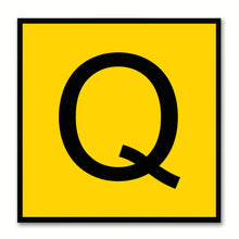 Load image into Gallery viewer, Alphabet Q Yellow Canvas Print Black Frame Kids Bedroom Wall Décor Home Art