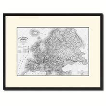 Load image into Gallery viewer, Europe Geological Vintage B&W Map Canvas Print, Picture Frame Home Decor Wall Art Gift Ideas