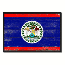 Load image into Gallery viewer, Belize Country National Flag Vintage Canvas Print with Picture Frame Home Decor Wall Art Collection Gift Ideas