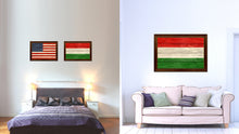 Load image into Gallery viewer, Hungary Country Flag Texture Canvas Print with Brown Custom Picture Frame Home Decor Gift Ideas Wall Art Decoration