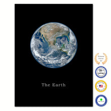 Load image into Gallery viewer, Earth Print on Canvas Planets of Solar System Black Custom Framed Art Home Decor Wall Office Decoration