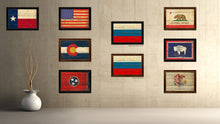 Load image into Gallery viewer, Russia Country Flag Vintage Canvas Print with Brown Picture Frame Home Decor Gifts Wall Art Decoration Artwork