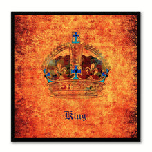 Load image into Gallery viewer, King Orange Canvas Print Black Frame Kids Bedroom Wall Home Décor