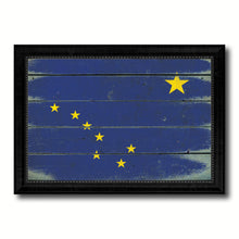 Load image into Gallery viewer, Alaska State Vintage Flag Canvas Print with Black Picture Frame Home Decor Man Cave Wall Art Collectible Decoration Artwork Gifts