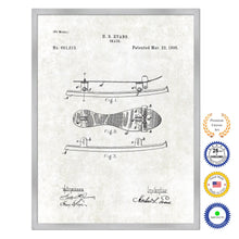 Load image into Gallery viewer, 1898 Skate Old Patent Art Print on Canvas Custom Framed Vintage Home Decor Wall Decoration Great for Gifts