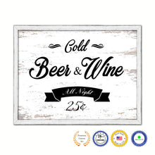 Load image into Gallery viewer, Fresh Beer & Wine Vintage Sign Gifts Home Decor Wall Art Canvas Print with Custom Picture Frame