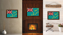 Load image into Gallery viewer, Tuvalu Country Flag Vintage Canvas Print with Brown Picture Frame Home Decor Gifts Wall Art Decoration Artwork