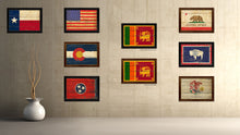 Load image into Gallery viewer, Sri Lanka Country Flag Vintage Canvas Print with Brown Picture Frame Home Decor Gifts Wall Art Decoration Artwork