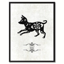 Load image into Gallery viewer, Zodiac Dog Horoscope Canvas Print, Black Picture Frame Home Decor Wall Art Gift