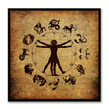 Load image into Gallery viewer, Man Horoscope Canvas Print Black Custom Frame Home Decor Wall Art