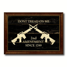 Load image into Gallery viewer, 2nd Amendment Dont Tread On Me M4 Rifle Military Vintage Flag Brown Picture Frame Gifts Ideas Home Decor Wall Art