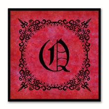 Load image into Gallery viewer, Alphabet Q Red Canvas Print Black Frame Kids Bedroom Wall Décor Home Art