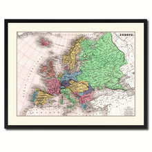 Load image into Gallery viewer, Europe Vintage Antique Map Wall Art Home Decor Gift Ideas Canvas Print Custom Picture Frame