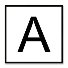 Load image into Gallery viewer, Alphabet A White Canvas Print Black Frame Kids Bedroom Wall Décor Home Art