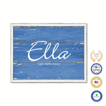 Load image into Gallery viewer, Ella Name Plate White Wash Wood Frame Canvas Print Boutique Cottage Decor Shabby Chic