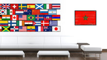 Load image into Gallery viewer, Morocco Country National Flag Vintage Canvas Print with Picture Frame Home Decor Wall Art Collection Gift Ideas