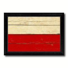 Load image into Gallery viewer, Poland & Polish Country Flag Vintage Canvas Print with Black Picture Frame Home Decor Gifts Wall Art Decoration Artwork