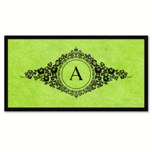Load image into Gallery viewer, Alphabet Letter A Green Canvas Print, Black Custom Frame