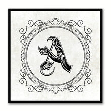 Load image into Gallery viewer, Alphabet A White Canvas Print Black Frame Kids Bedroom Wall Décor Home Art