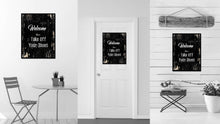 Load image into Gallery viewer, Welcome please take off your shoes Quote Saying Gifts Ideas Home Decor Wall Art
