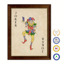 Load image into Gallery viewer, Joker Poker Decks of Vintage Cards Print on Canvas Brown Custom Framed
