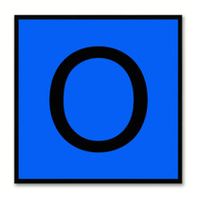 Load image into Gallery viewer, Alphabet O Blue Canvas Print Black Frame Kids Bedroom Wall Décor Home Art