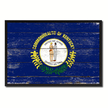 Load image into Gallery viewer, Kentucky State Flag Vintage Canvas Print with Black Picture Frame Home DecorWall Art Collectible Decoration Artwork Gifts