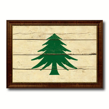 Load image into Gallery viewer, Naval & Maritime City Massachusetts State Vintage Flag Canvas Print Brown Picture Frame