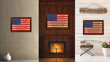 Load image into Gallery viewer, The Pledge of Allegiance American USA Flag Vintage Canvas Print with Brown Picture Frame Gifts Ideas Home Decor Wall Art Decoration