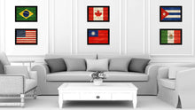 Load image into Gallery viewer, Taiwan Country Flag Texture Canvas Print with Black Picture Frame Home Decor Wall Art Decoration Collection Gift Ideas