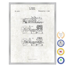 Load image into Gallery viewer, 1846 Gas Engine Old Patent Art Print on Canvas Custom Framed Vintage Home Decor Wall Decoration Great for Gifts