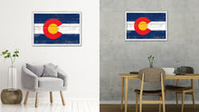 Load image into Gallery viewer, Colorado State Flag Shabby Chic Gifts Home Decor Wall Art Canvas Print, White Wash Wood Frame