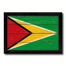 Load image into Gallery viewer, Guyana Country Flag Vintage Canvas Print with Black Picture Frame Home Decor Gifts Wall Art Decoration Artwork
