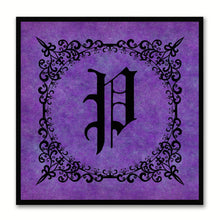 Load image into Gallery viewer, Alphabet P Purple Canvas Print Black Frame Kids Bedroom Wall Décor Home Art