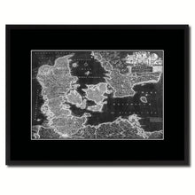 Load image into Gallery viewer, Denmark Centuries Vintage Monochrome Map Canvas Print, Gifts Picture Frames Home Decor Wall Art