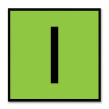 Load image into Gallery viewer, Alphabet I Green Canvas Print Black Frame Kids Bedroom Wall Décor Home Art