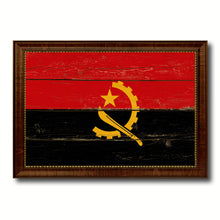 Load image into Gallery viewer, Angola Country Flag Vintage Canvas Print with Brown Picture Frame Home Decor Gifts Wall Art Decoration Artwork