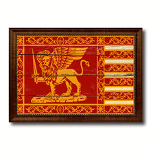 Load image into Gallery viewer, Republic of Venice City Italy Country Vintage Flag Canvas Print Brown Picture Frame