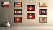 Load image into Gallery viewer, Antigua Barbuda Country Flag Vintage Canvas Print with Black Picture Frame Home Decor Gifts Wall Art Decoration Artwork