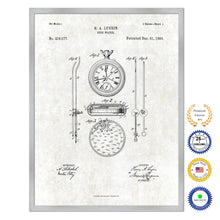Load image into Gallery viewer, 1889 Stop Watch Old Patent Art Print on Canvas Custom Framed Vintage Home Decor Wall Decoration Great for Gifts